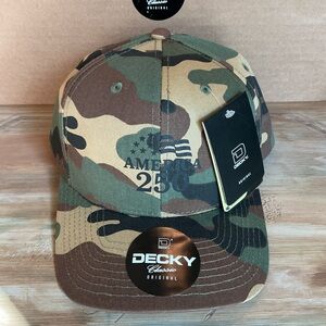 America 250 black discreet graphic Decky 1048 Camo hat SnapBack baseball hat